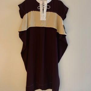 Carven color block crepe dress 36 xs